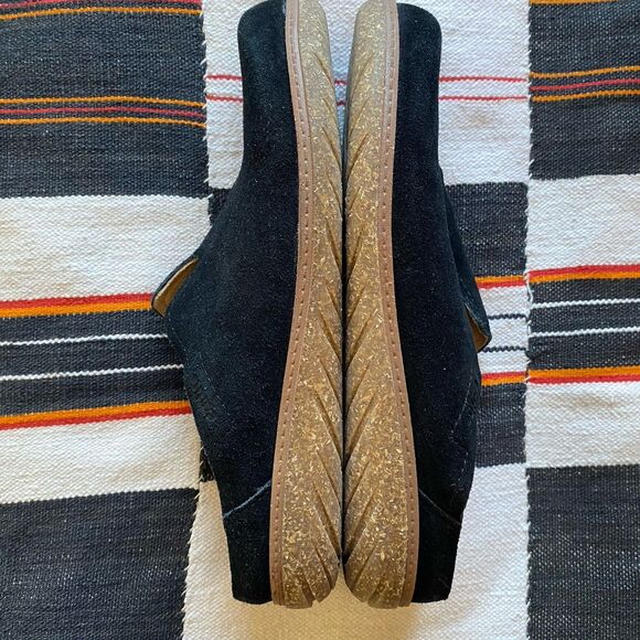 Earth Flan Black Suede Slip On Mule Shoes. Size 8.5 M. Boho. Whimsygoth. - Picture 4 of 9